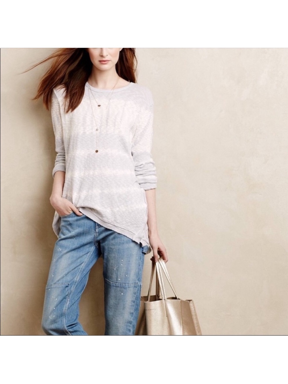 Anthropologie Left of Center Fela Slub Knit Tunic Size Medium